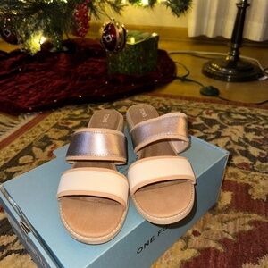 Mariposa Sunkissed Leather/Rose Gold Metallic Leather